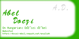 abel doczi business card